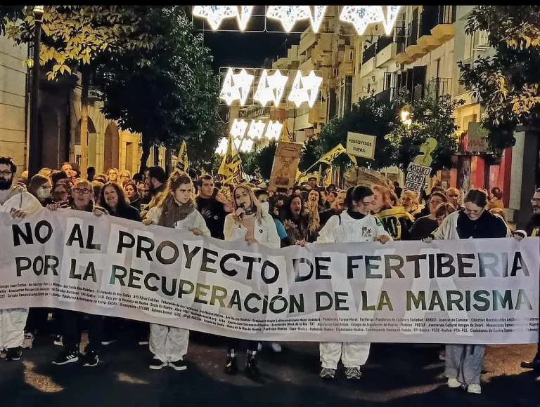 Lee más sobre el artículo Éxito de asistencia a la manifestación contra los fosfoyesos en Huelva